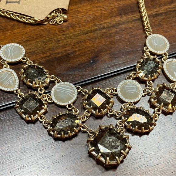 Vintage Golden Chain Romantic Cluster Matinee Brown Necklace - Picture 4 of 8